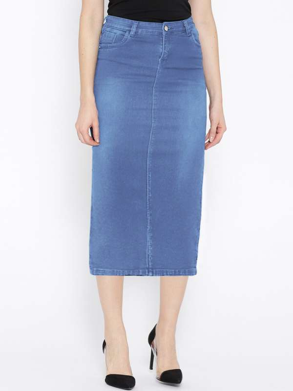 Blue Pencil Skirt Buy Blue Pencil Skirt online in India