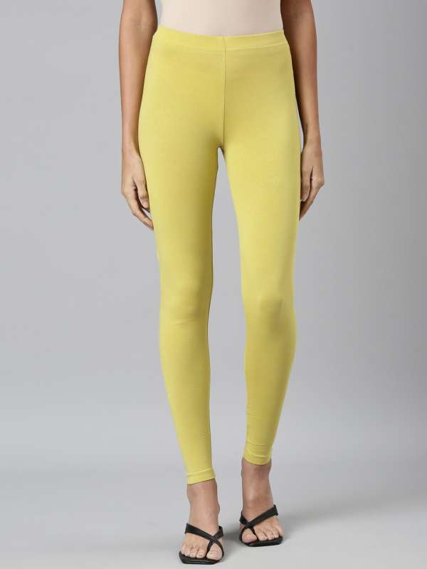 Solid Yellow Leggings Buy Solid Yellow Leggings online in India