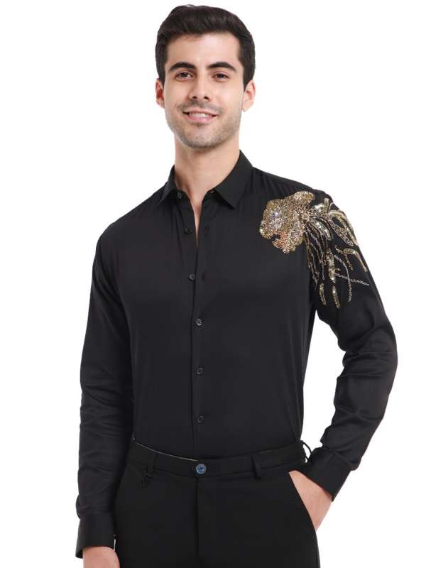 Embellished denim shirt outlet