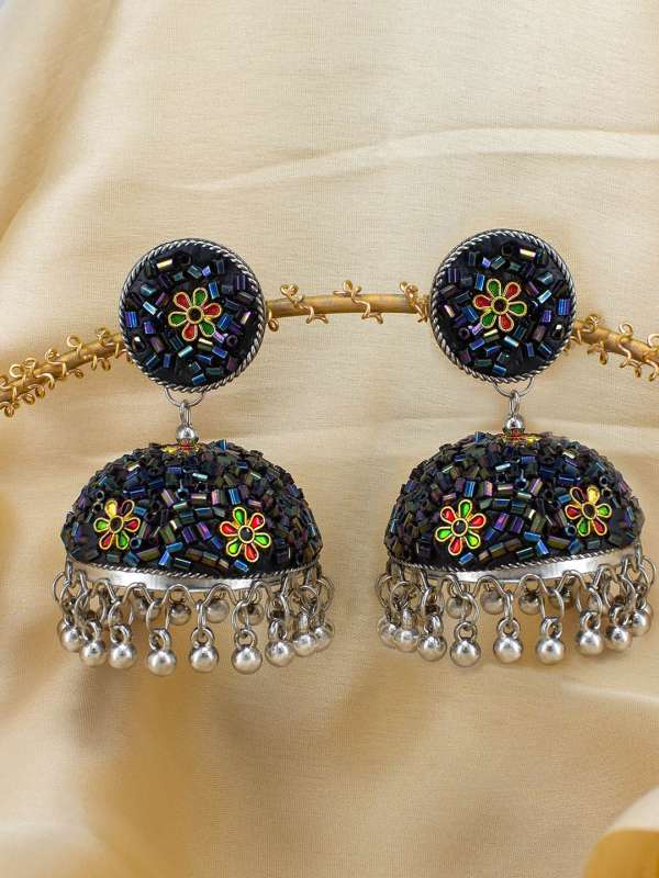 Black Metal Earrings Buy Black Metal Earrings online in India