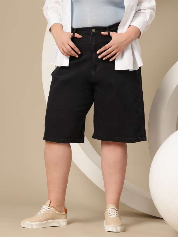 Cotton knee length shorts cheap