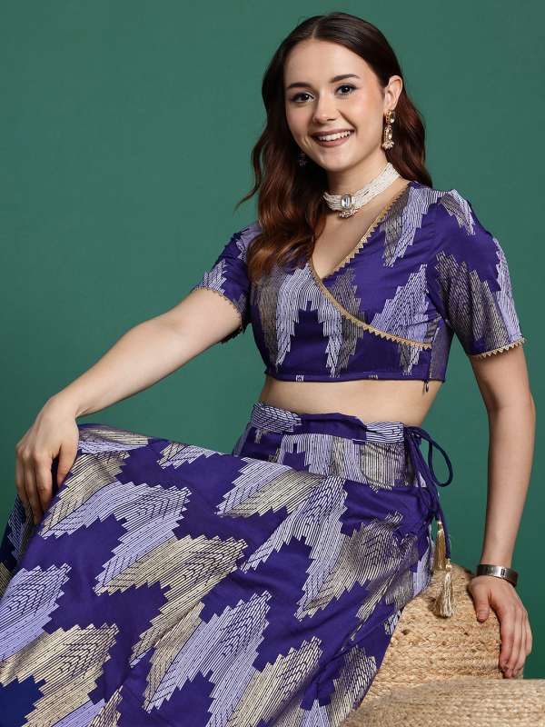 Crop top and lehenga skirt online myntra discount