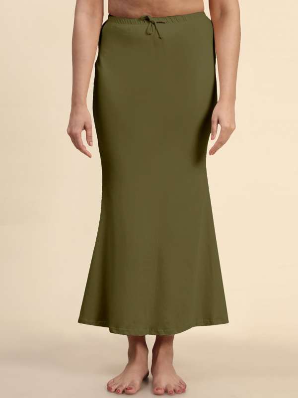 Buy PKYC Women's Dark Sea Green Lycra Shapewear Stretchable Slim Fit Saree  Petticoat (Free Size) at