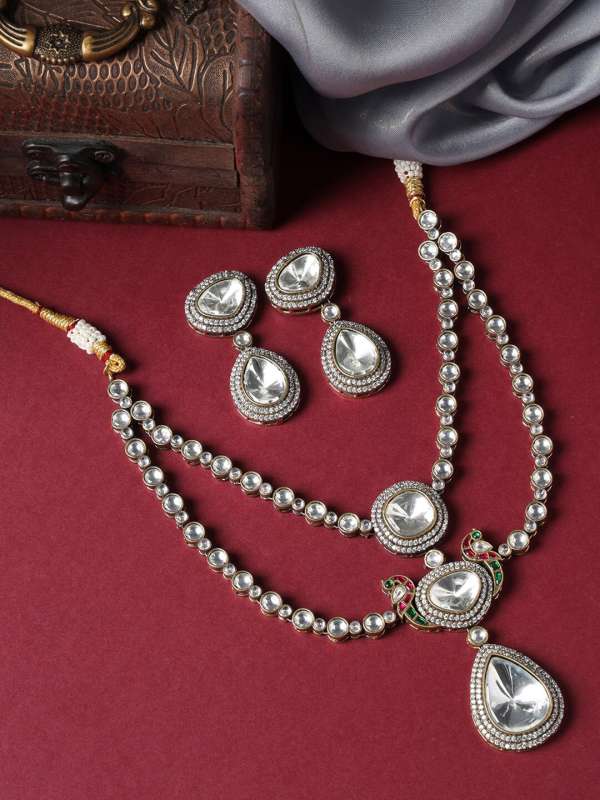 Silver Antique Necklace Jewellery Set Buy Silver Antique Necklace Jewellery Set online in India