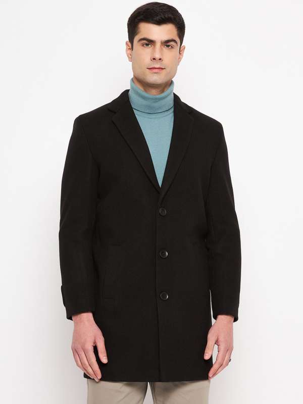 Mens burgundy wool online coat