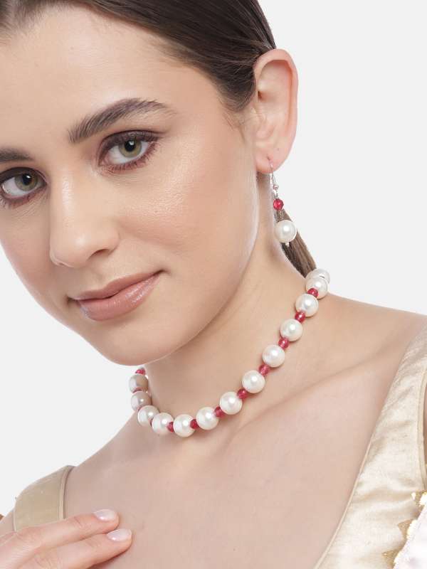 Original pearl necklace set with price best sale