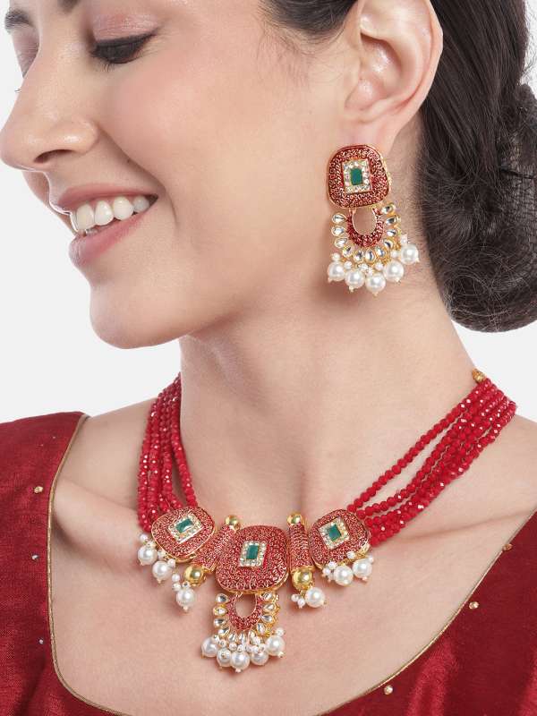Red Jewellery Set Buy Red Jewellery Set online in India