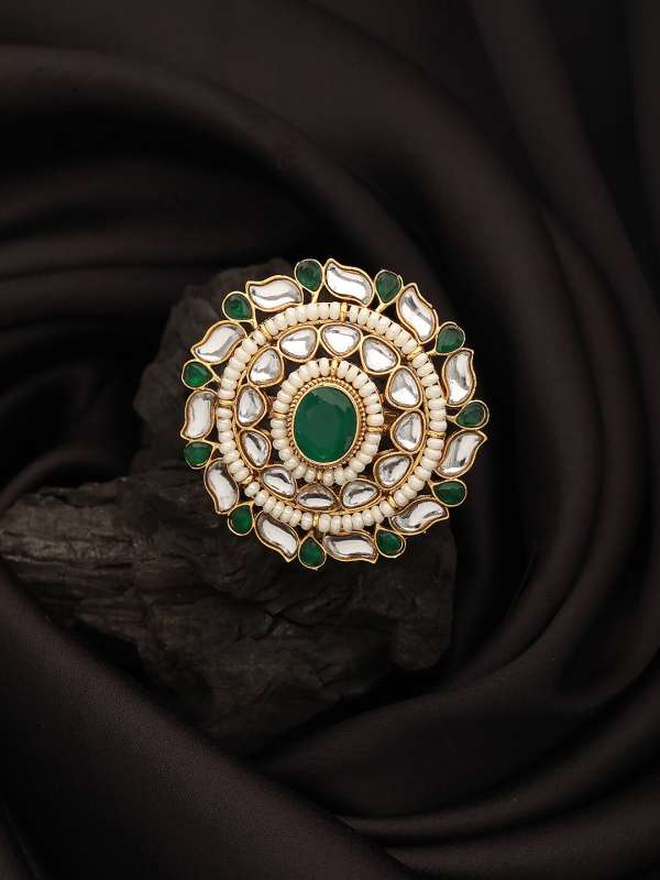 Gold kundan ring design hot sale