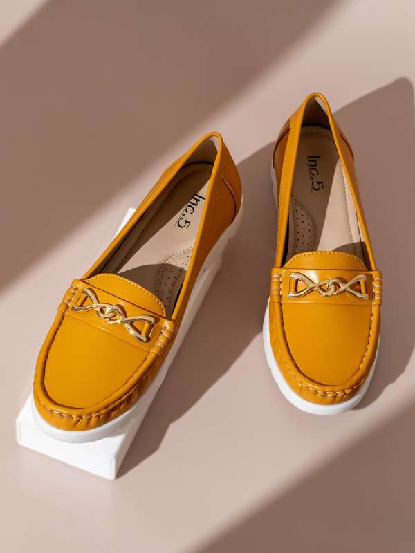 Ladies yellow loafers online