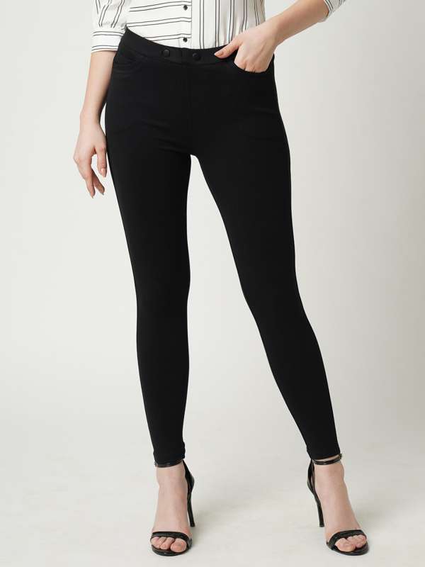 Black skinny treggings cheap
