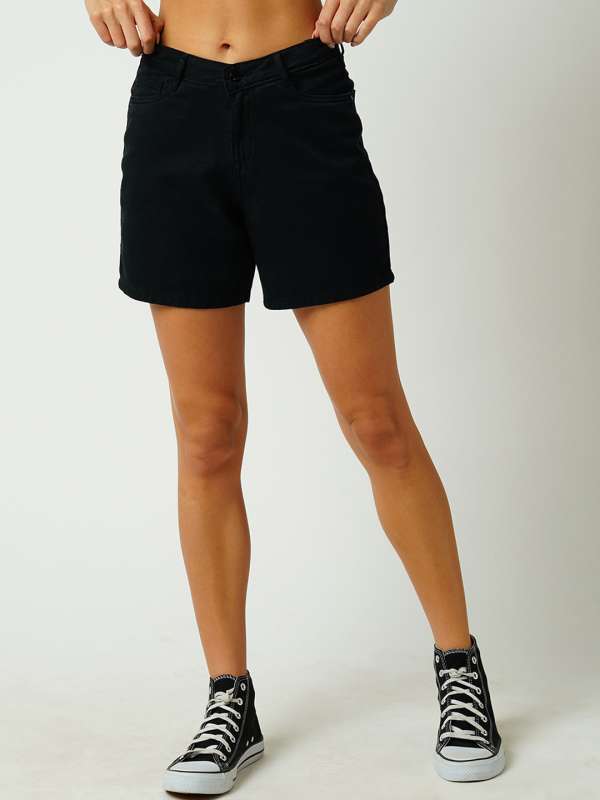 Denim Black Solid Women Shorts 3202, Size: 28, 30 & 32 at Rs 420