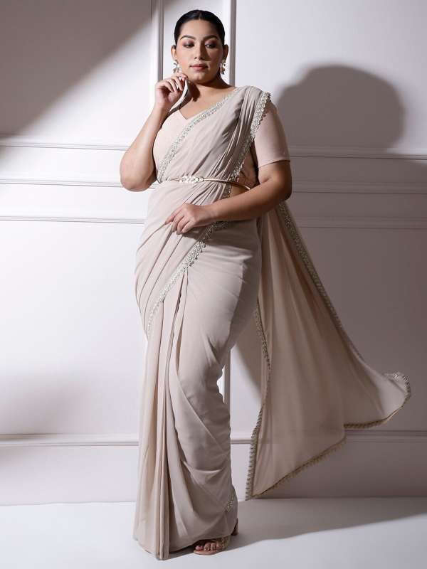 Designer sarees for plus size clearance