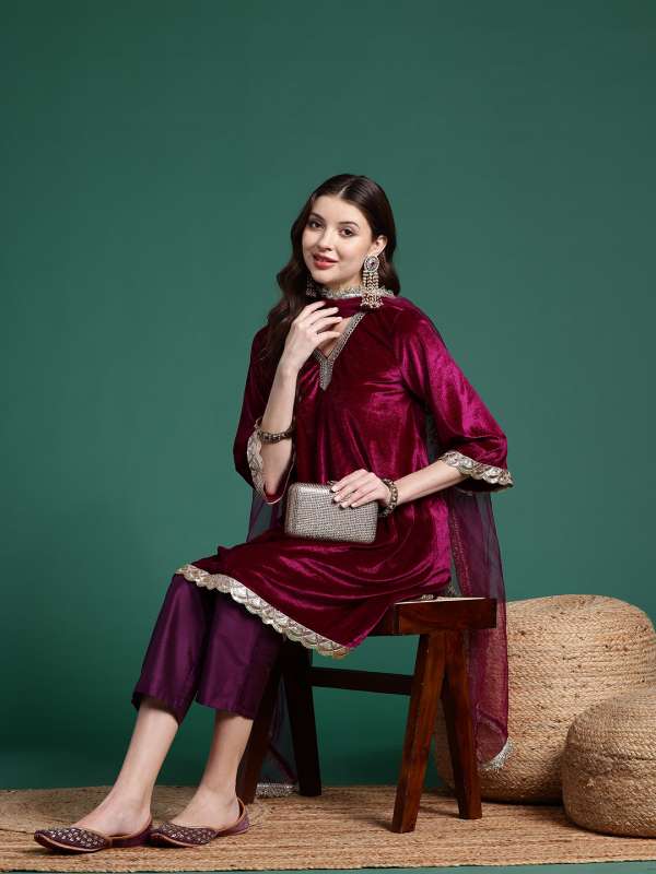 Myntra velvet dress online