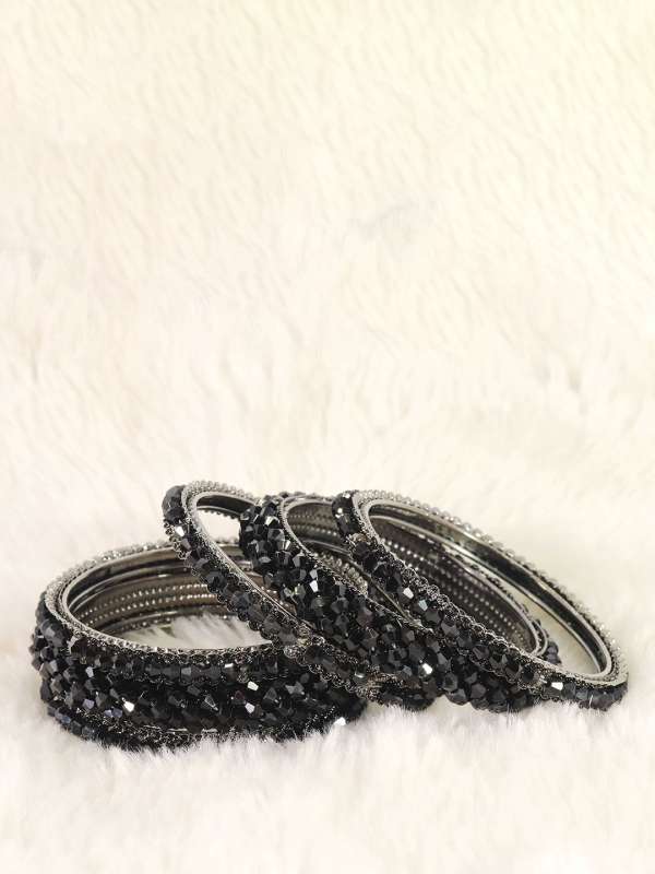 Black metal bangles online shopping store