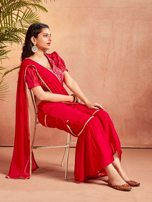 Myntra palazzo saree shop