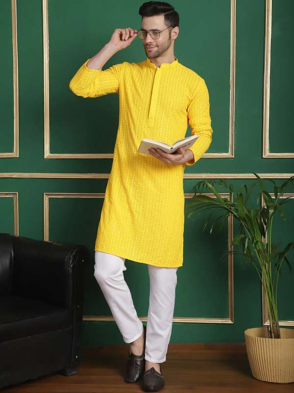 Men Yellow Kurtas Kurta Pyjama Buy Men Yellow Kurtas Kurta Pyjama online in India