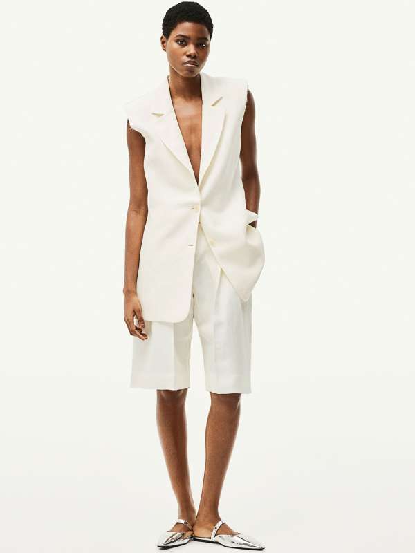 Sleeveless blazer suit clearance