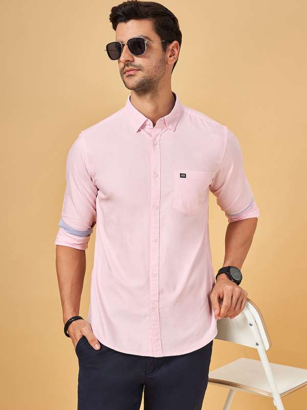 Byford By Pantaloons Pink Solid Slim Fit Casual Shirt Buy Byford By Pantaloons Pink Solid Slim Fit Casual Shirt online in India