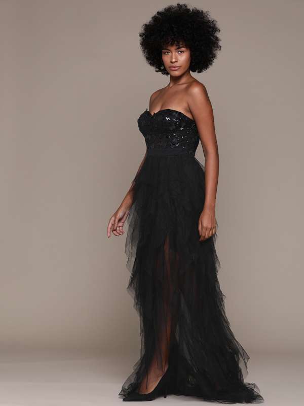Black party gown shop