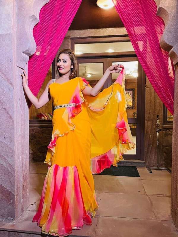 Ruffle Saree Buy Ruffle Saree online in India