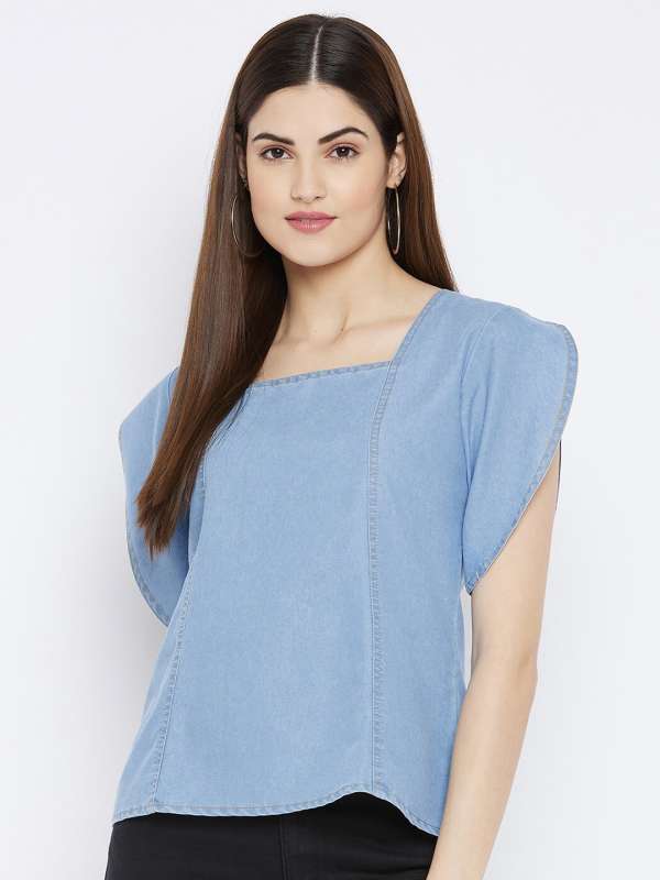 Jeans tops for ladies online shopping on sale