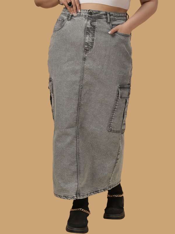 Denim maxi skirt online india outlet