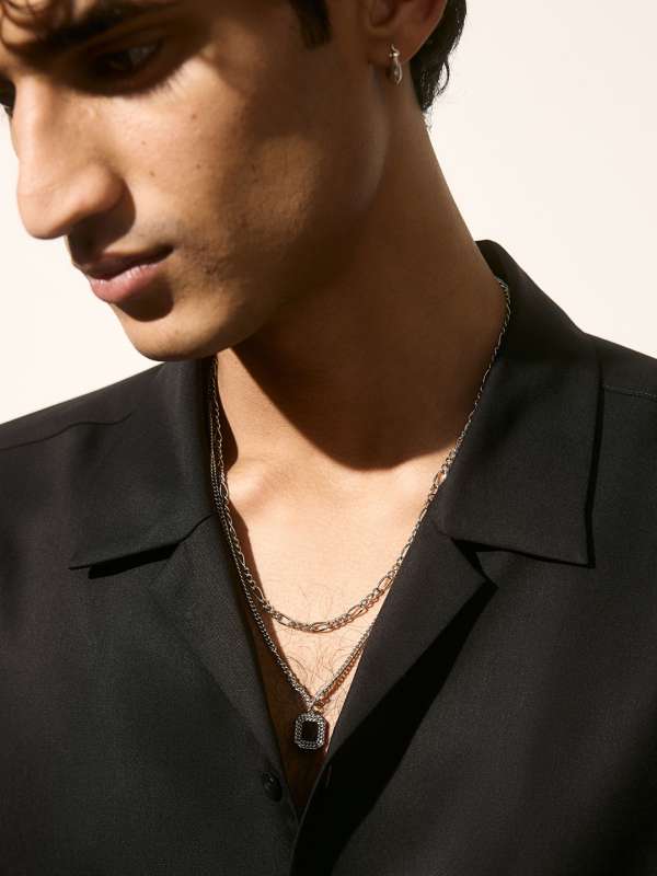 Mens Silver Jewellery Necklace Buy Mens Silver Jewellery Necklace online in India