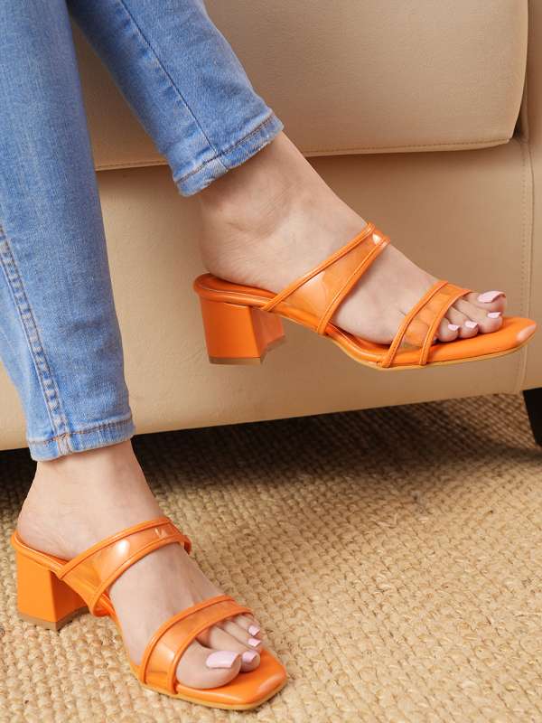 Orange Sandals Heels Buy Orange Sandals Heels online in India
