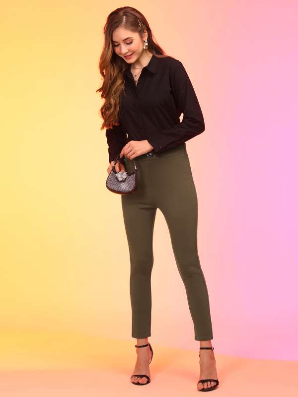 Womens dark brown jeggings on sale