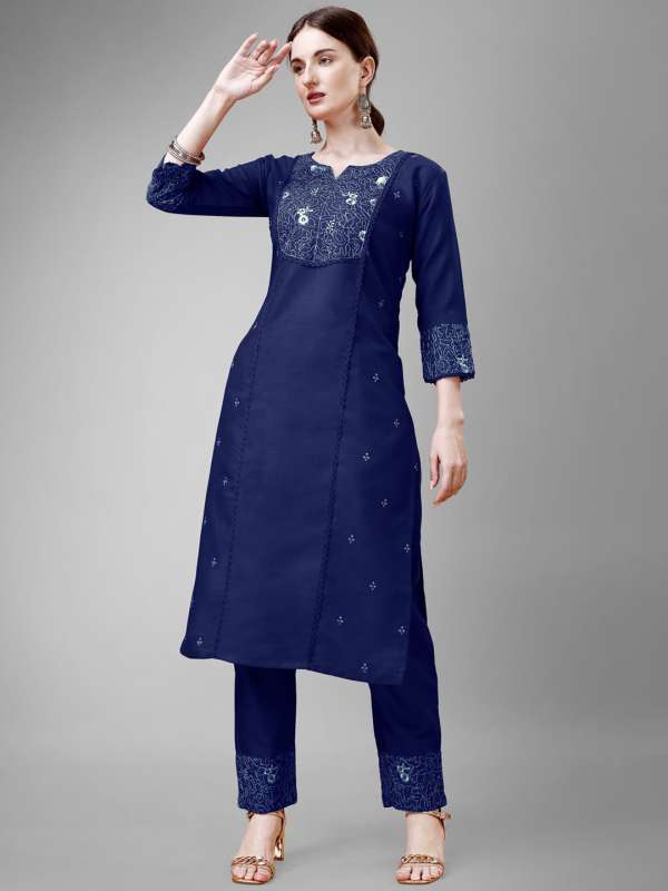 Navy Blue Kurti 27s Churidar Kurtas Sets Buy Navy Blue Kurti 27s Churidar Kurtas Sets online in India