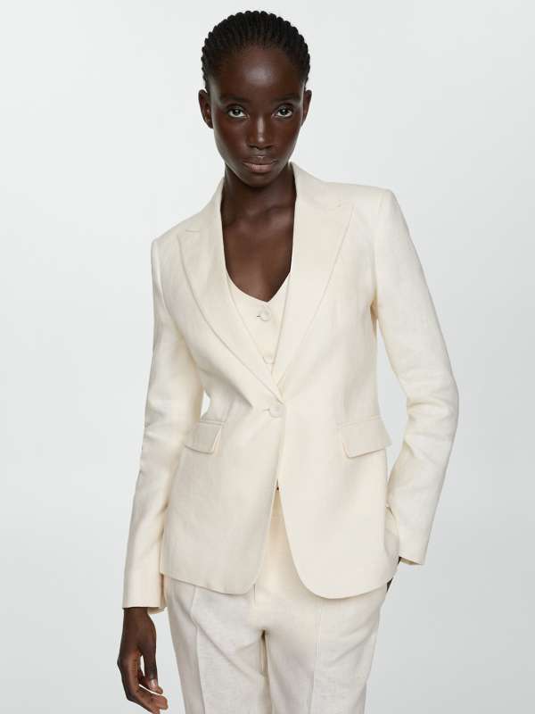 Mango blazer white hot sale