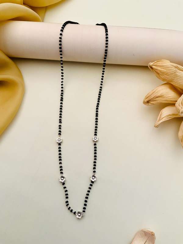 Silver black beads mangalsutra shop