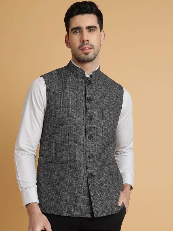 Raymond Blue Checked Nehru Jacket 8670861.htm Buy Raymond Blue Checked Nehru Jacket 8670861.htm online in India