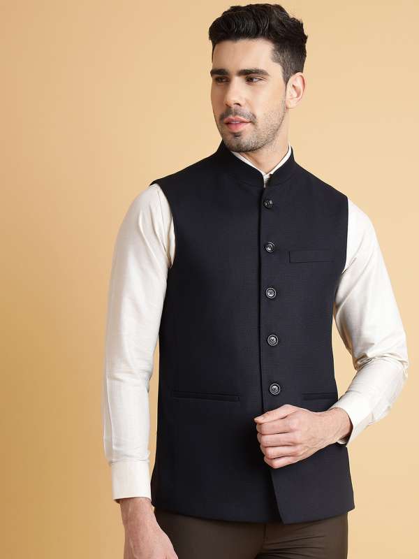 Navy Blue Nehru Jackets Buy Navy Blue Nehru Jackets online in India