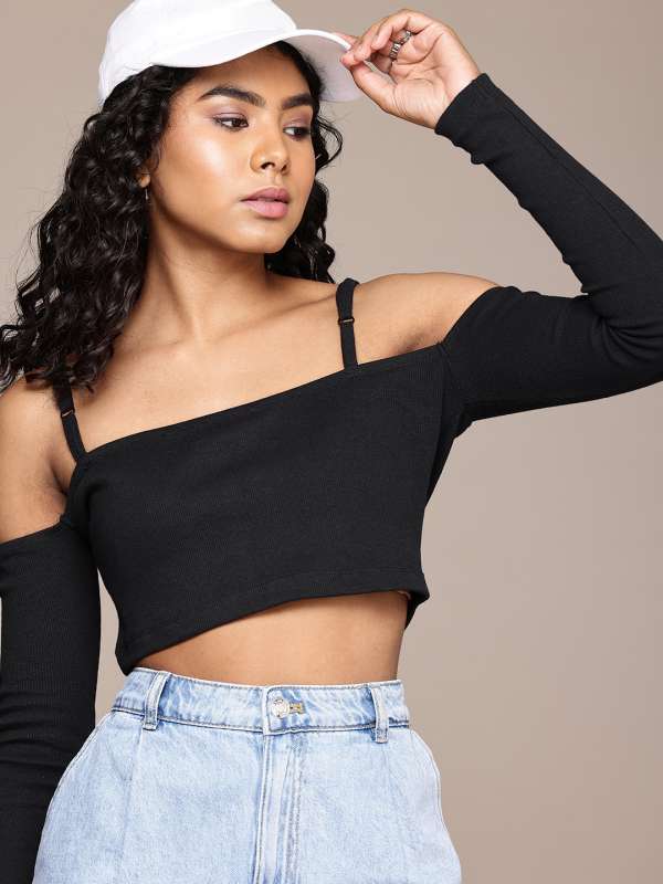 Peach Coloured Solid Cold Shoulder Top 6877709.htm Buy Peach Coloured Solid Cold Shoulder Top 6877709.htm online in India