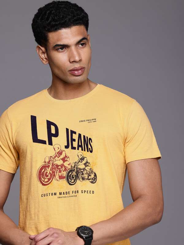 Yellow Men Round Neck Tshirts Louis Philippe Jeans Buy Yellow Men Round Neck Tshirts Louis Philippe Jeans online in India