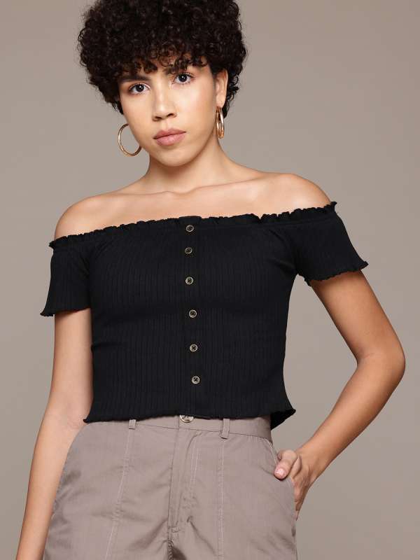 Black off the shoulder top clearance