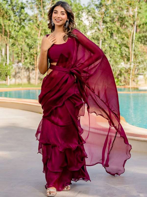 Myntra frill saree discount