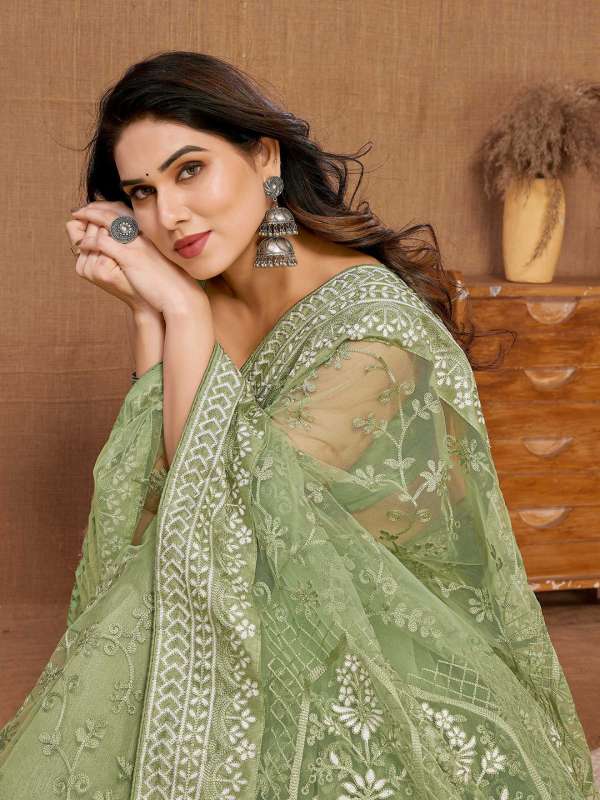 Party wear net sarees online shopping hot sale