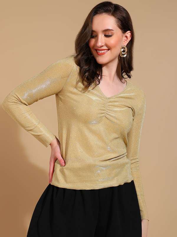 Golden tops for skirts shop