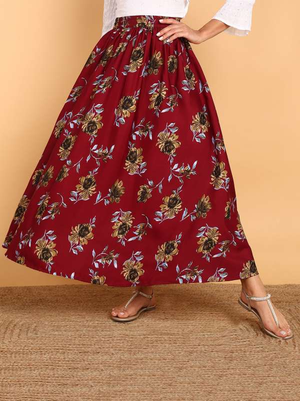 Maroon skirt online india top