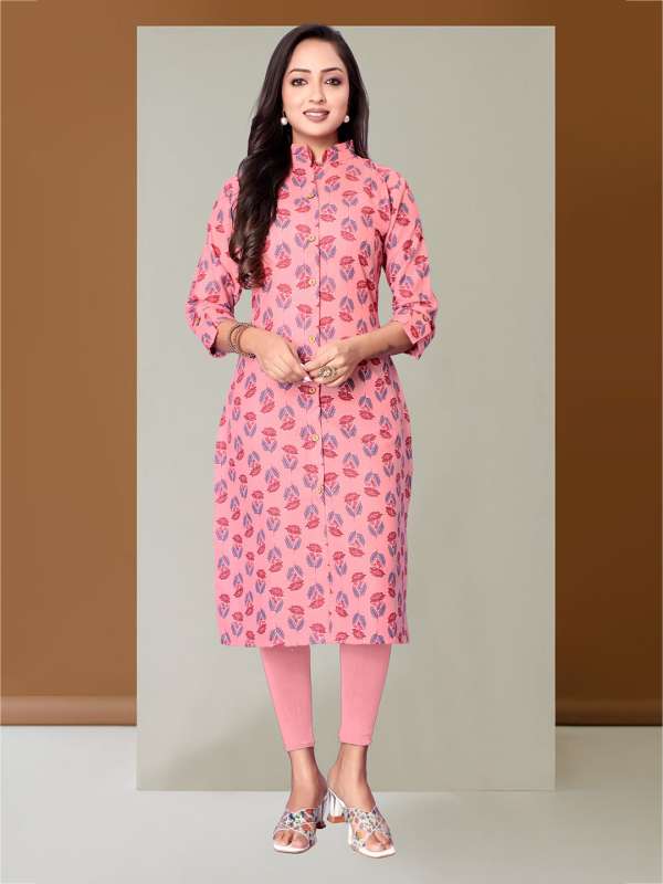 Anouk Women Pink Black Printed Straight Kurta Buy Anouk Women Pink Black Printed Straight Kurta online in India