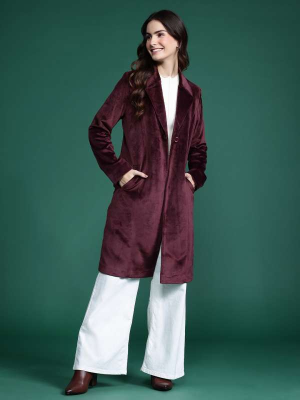 Velvet Coat Buy Trendy Velvet Coat Online in India Myntra