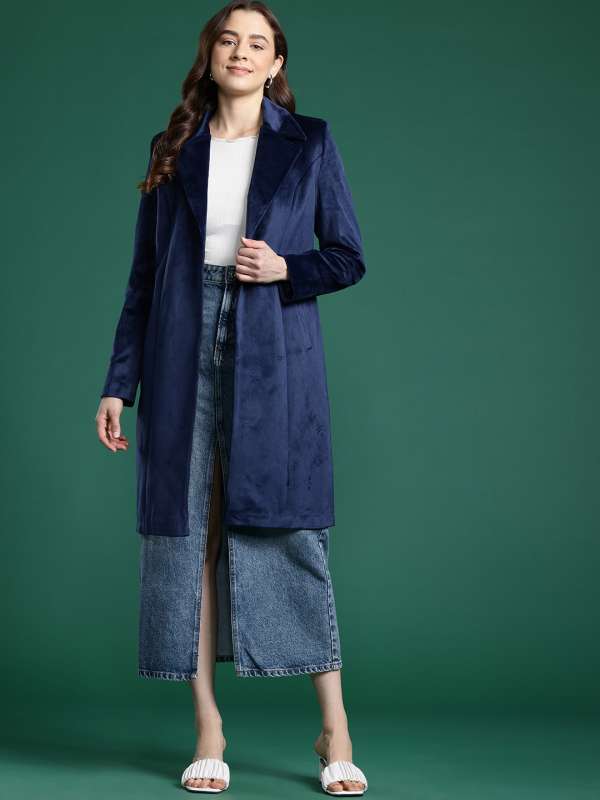Navy Blue Coats Buy Trendy Navy Blue Coats Online in India Myntra