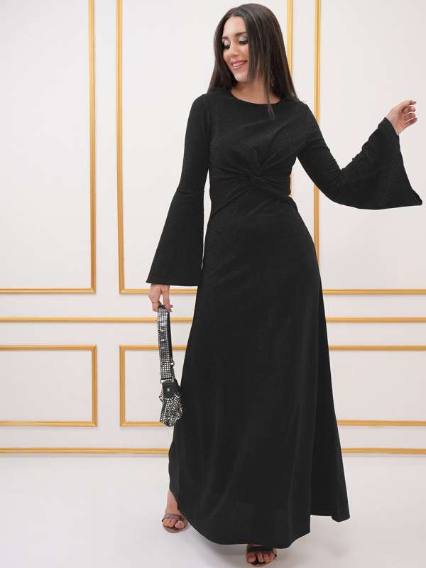 Tokyo talkies women black printed maxi dress sale