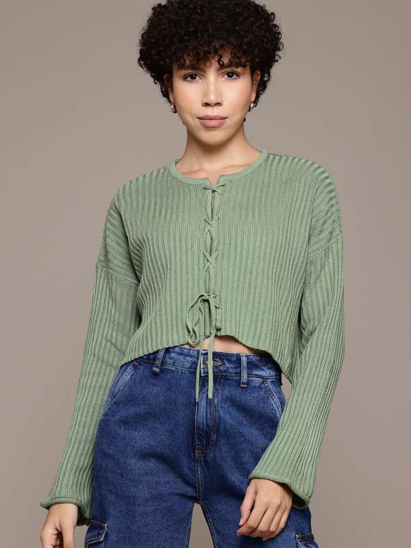 Button up crop sweater discount