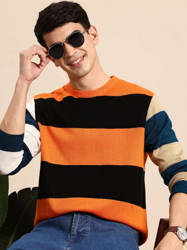 Orange sweater men cheap