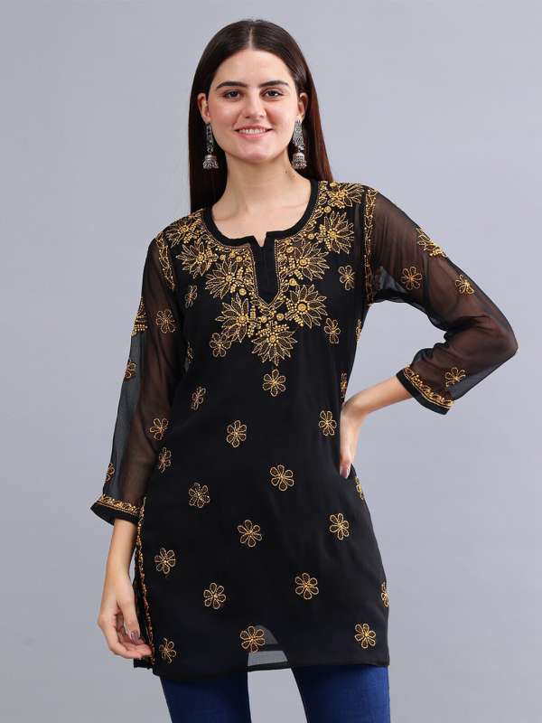Black kurtis online myntra cheap
