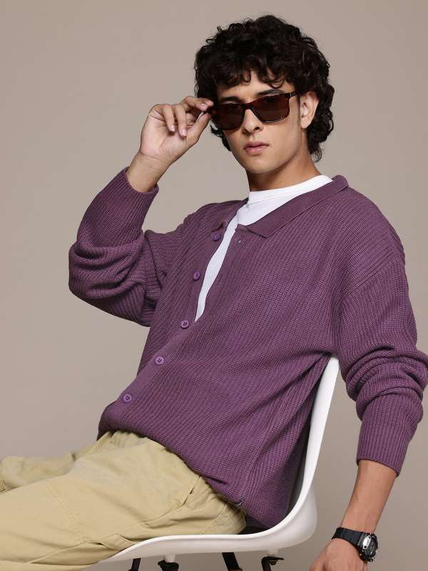Purple Cardigan Sweater Buy Purple Cardigan Sweater online in India