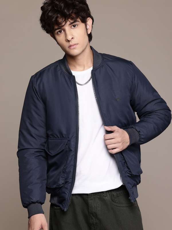 Roadster Men Navy Blue Solid Bomber Buy Roadster Men Navy Blue Solid Bomber online in India